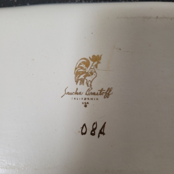 Sascha Brastoff Ashtray Dish MCM Gold Leaf Crazing Vintage - Picture 3 of 4